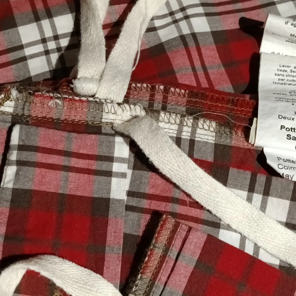 Pottery Barn Kids Red Plaid Cotton Percale Duvet Cover